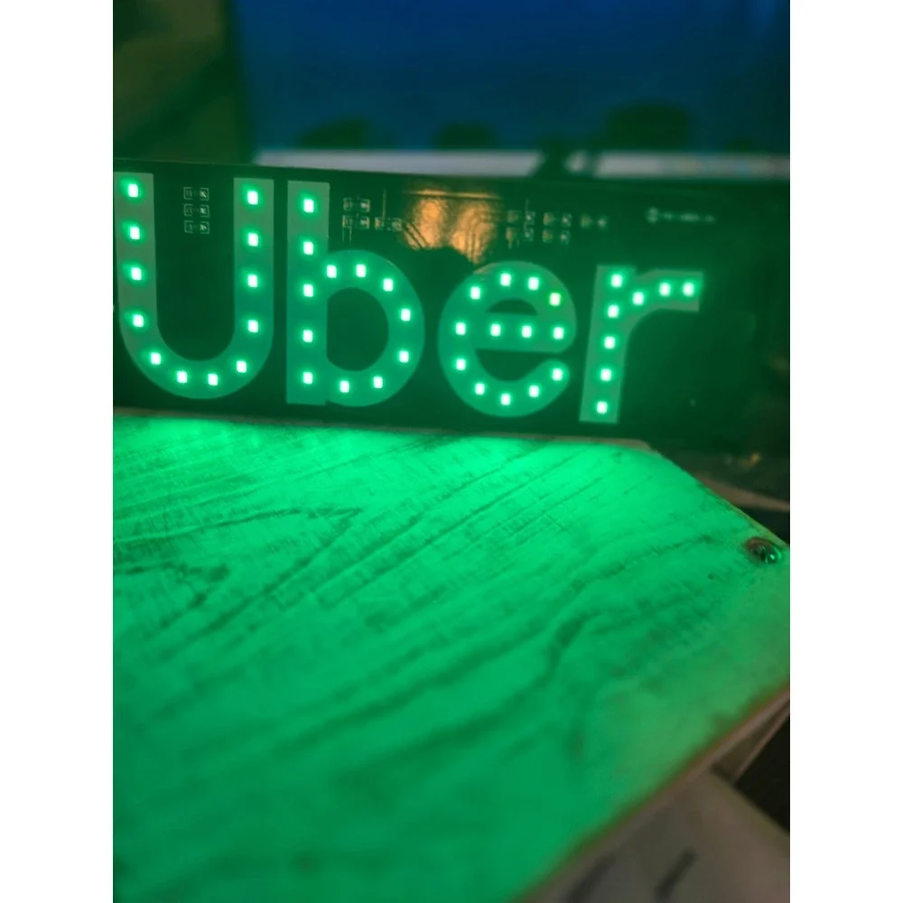 Rideshare LED Light Sign Green Rideshare Car Windshield USB Powered - Picture 3 of 10